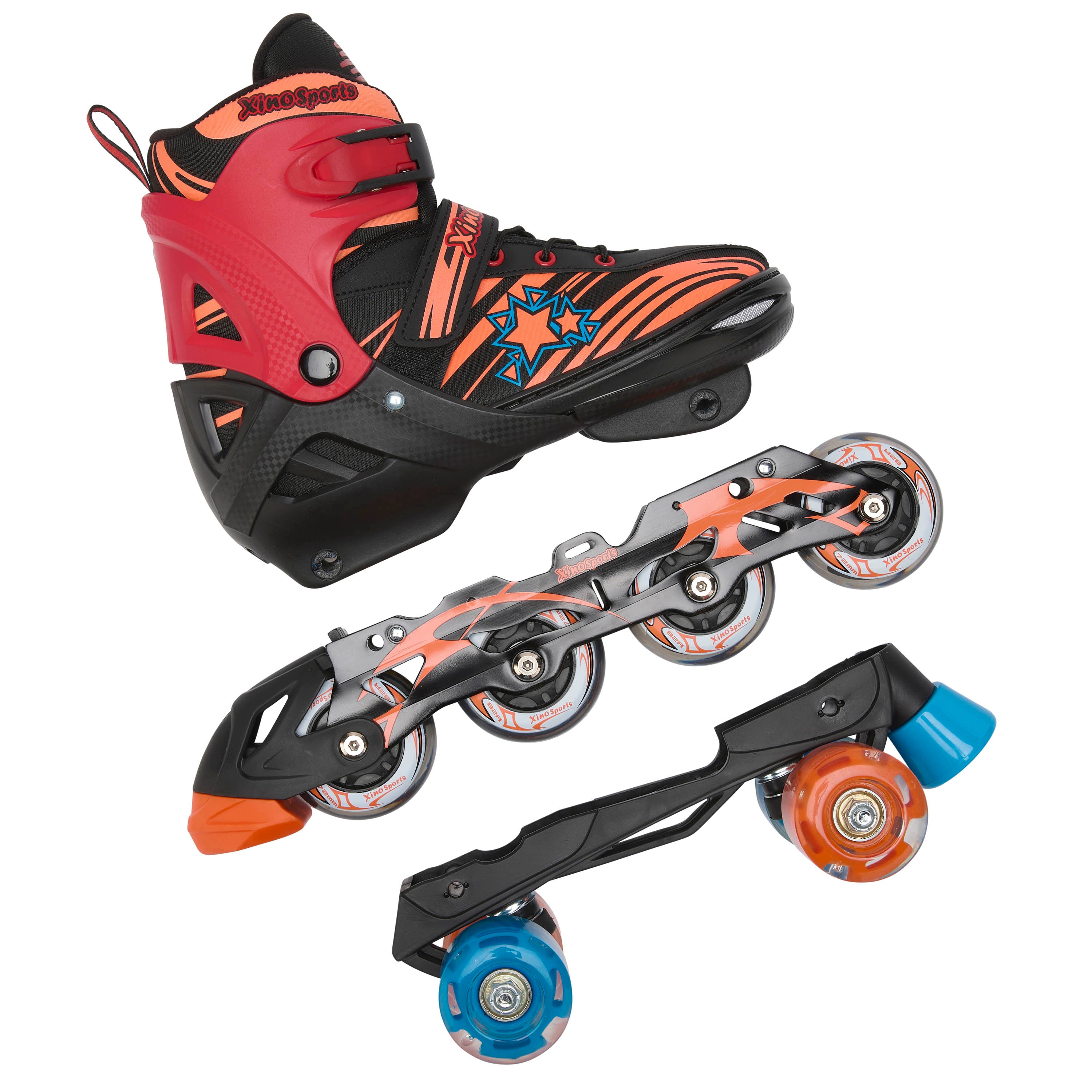 Inline Roller Skates: 2-in-1 Neon Combo Skates With Light-Up Wheels | – Xino Sports