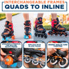 Inline Skates Combo |  Light-Up Skates for Kids, Youth - Black - Xino Sports