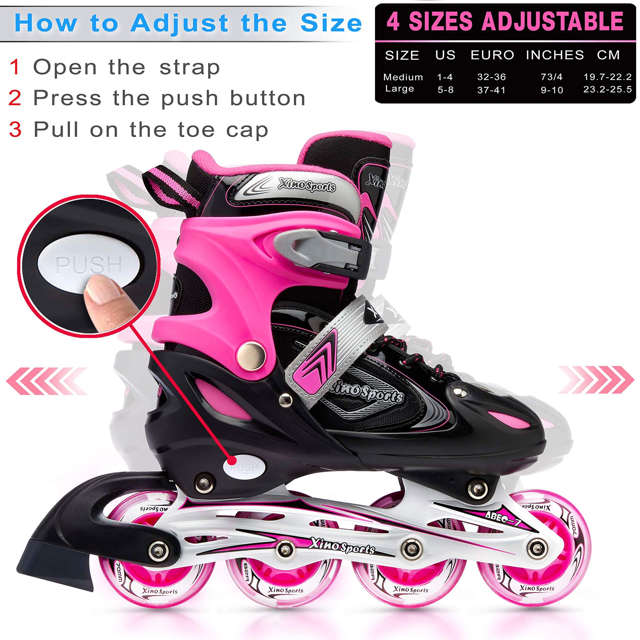 Inline Skates for Boys and Girls | Light-Up Inline Skates - Xino Sports