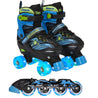 Roller Blades Combo |  Light-Up Skates for Kids, Youth - Black - Xino Sports