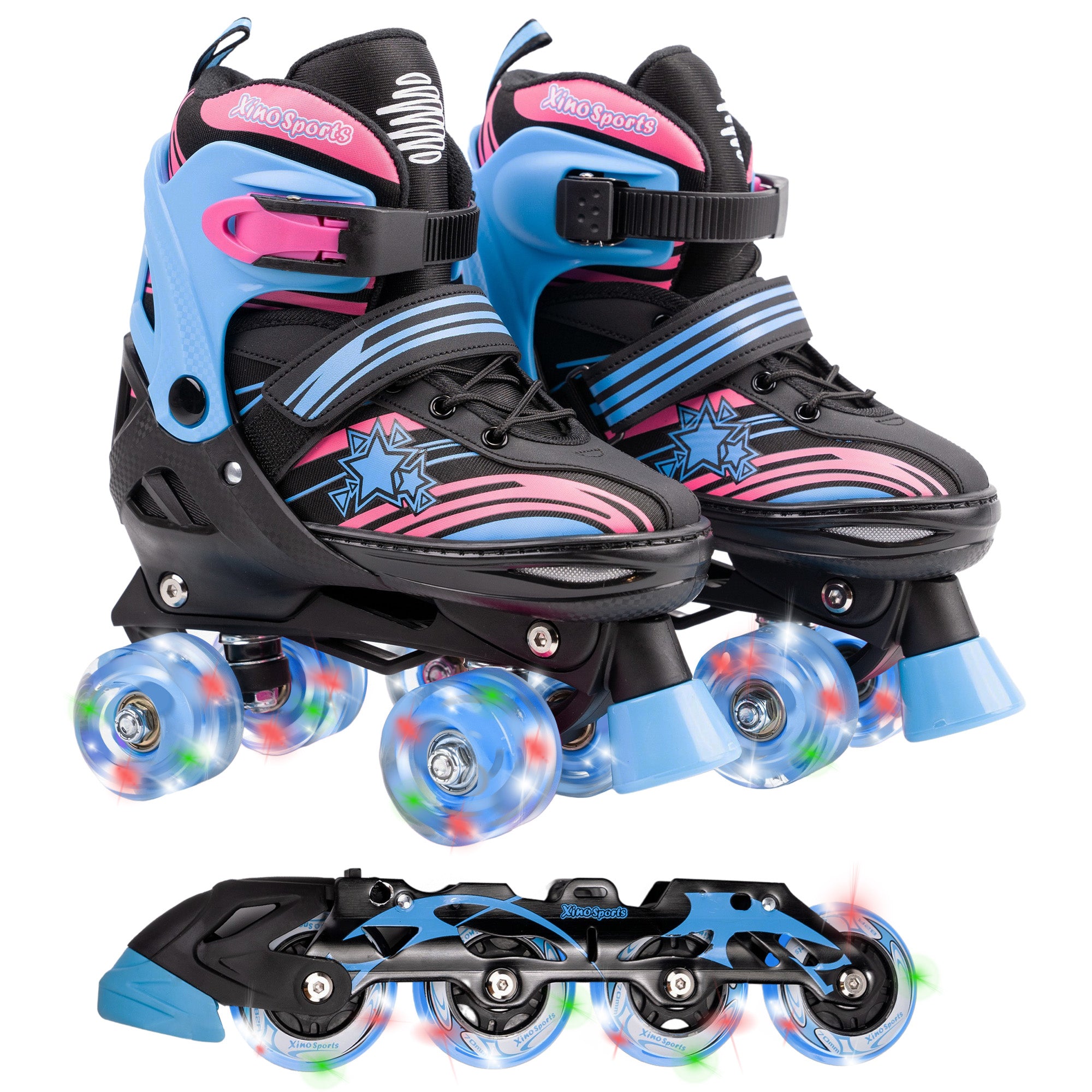 Quad Skates, Roller Blades Combo | Adjustable | Kids, Youth - Xino Sports