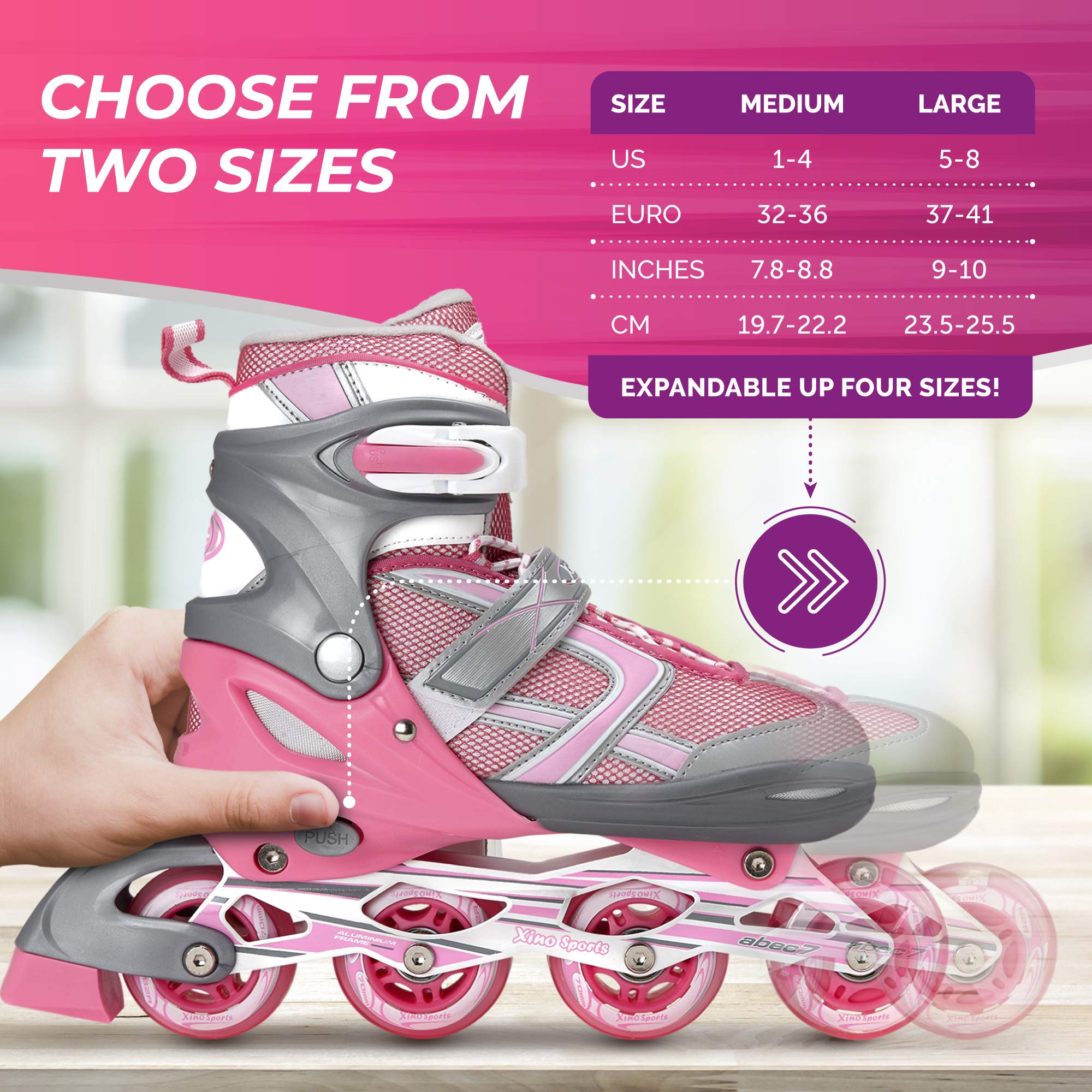 Roller Blades for Boys and Girls With Illuminating Wheels | Xino Sports - Xino Sports