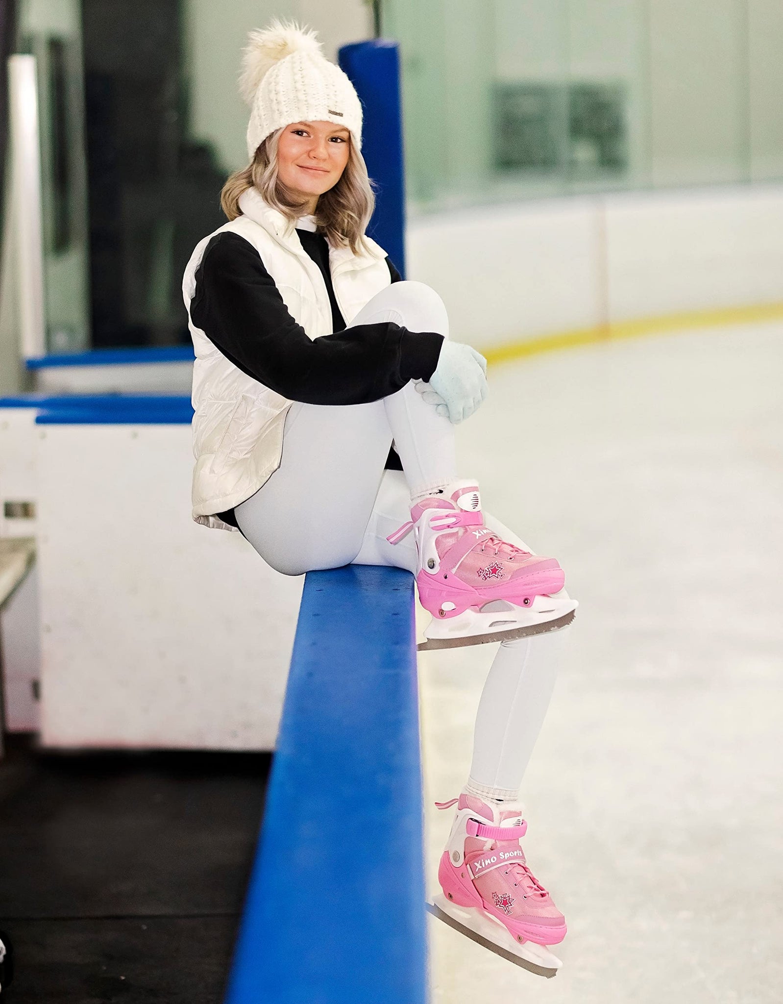 Ice Skates For Kids | Adjustable | Reinforced Ankle Support | Pink | Xino Sports - Xino Sports