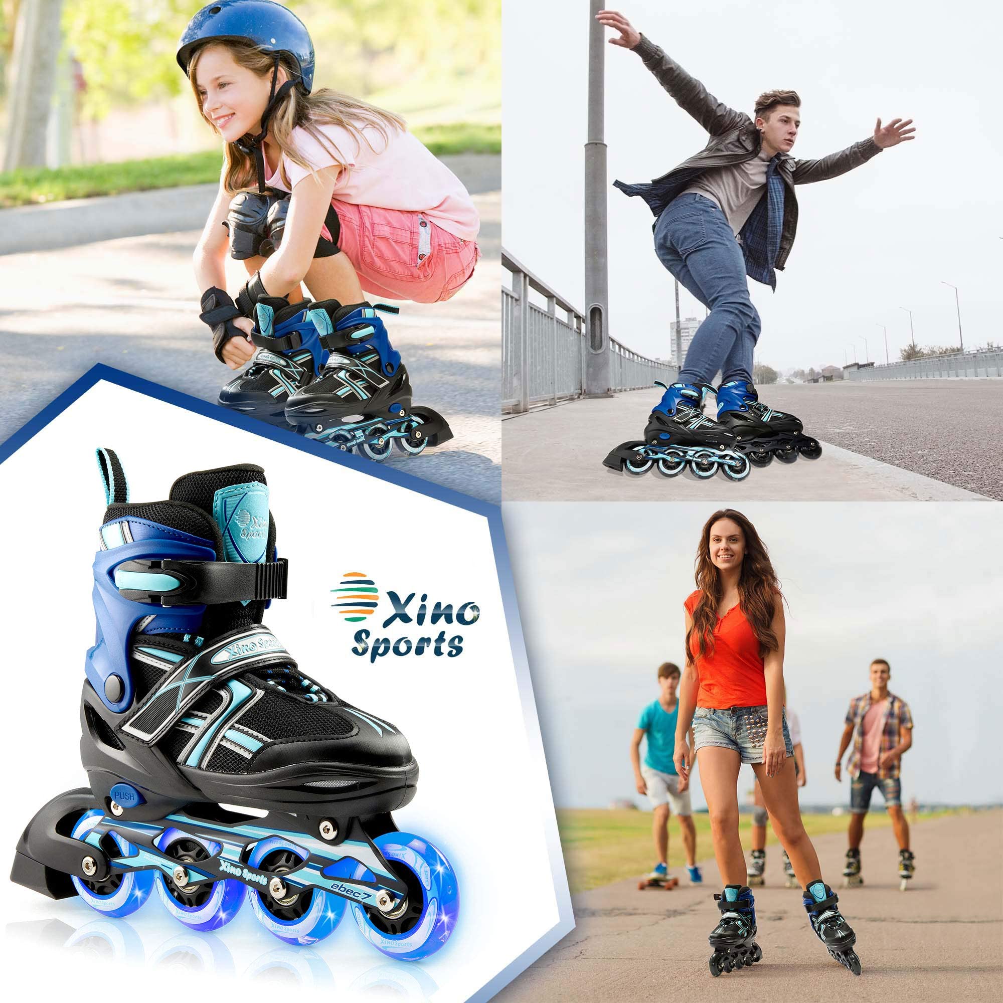Skates For Kids | Adjustable Girls & Boys Rollerblades | Xino Sports - Xino Sports