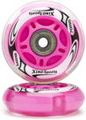 Xino Sports Inline Skates Replacement Wheels with LED Illuminating Lights, Bearings Included, Pack of 2 (Fuchsia) - Xino Sports