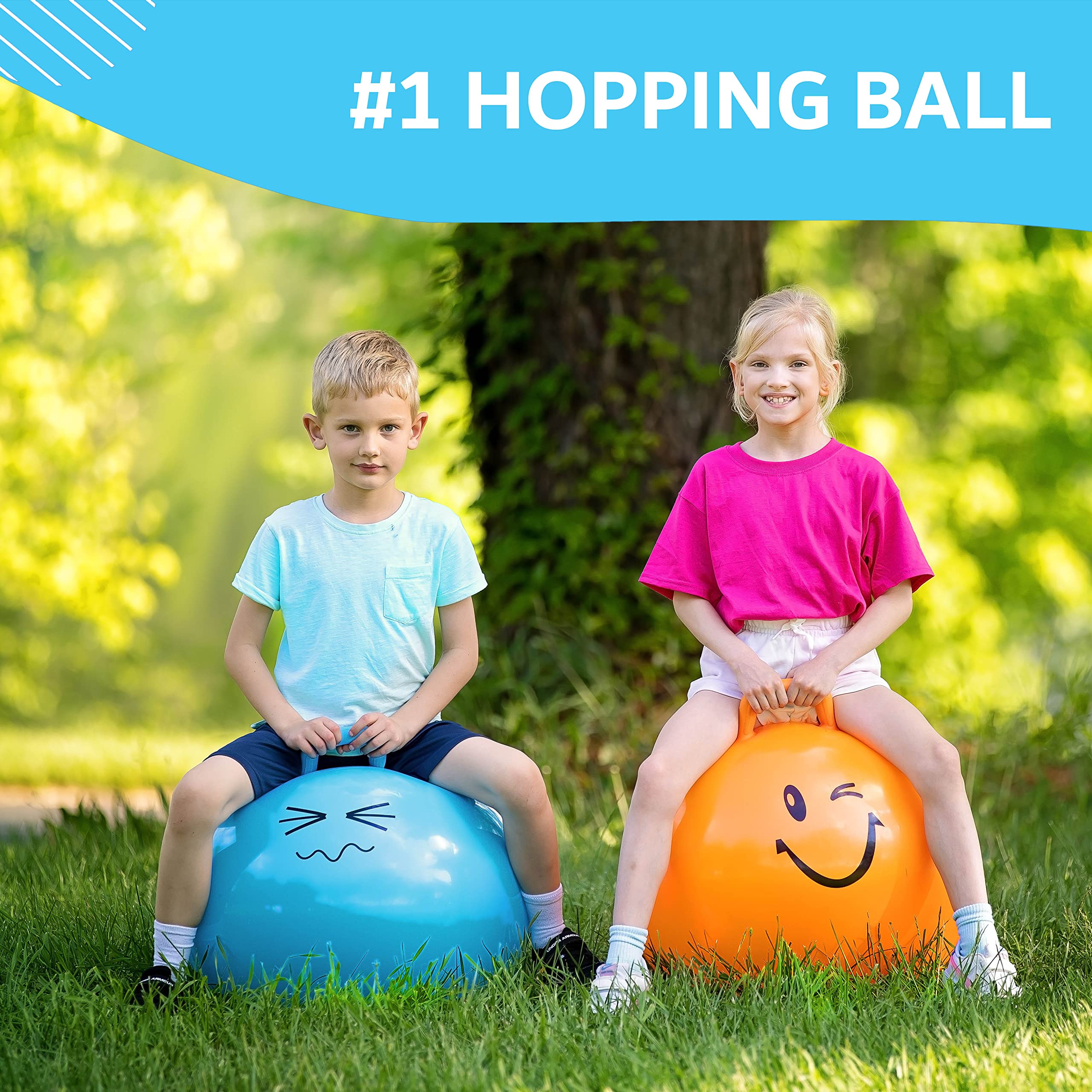 Deluxe Hopping Ball for Kids, Teenagers, and Adults (Blue) | Xino Sports - Xino Sports