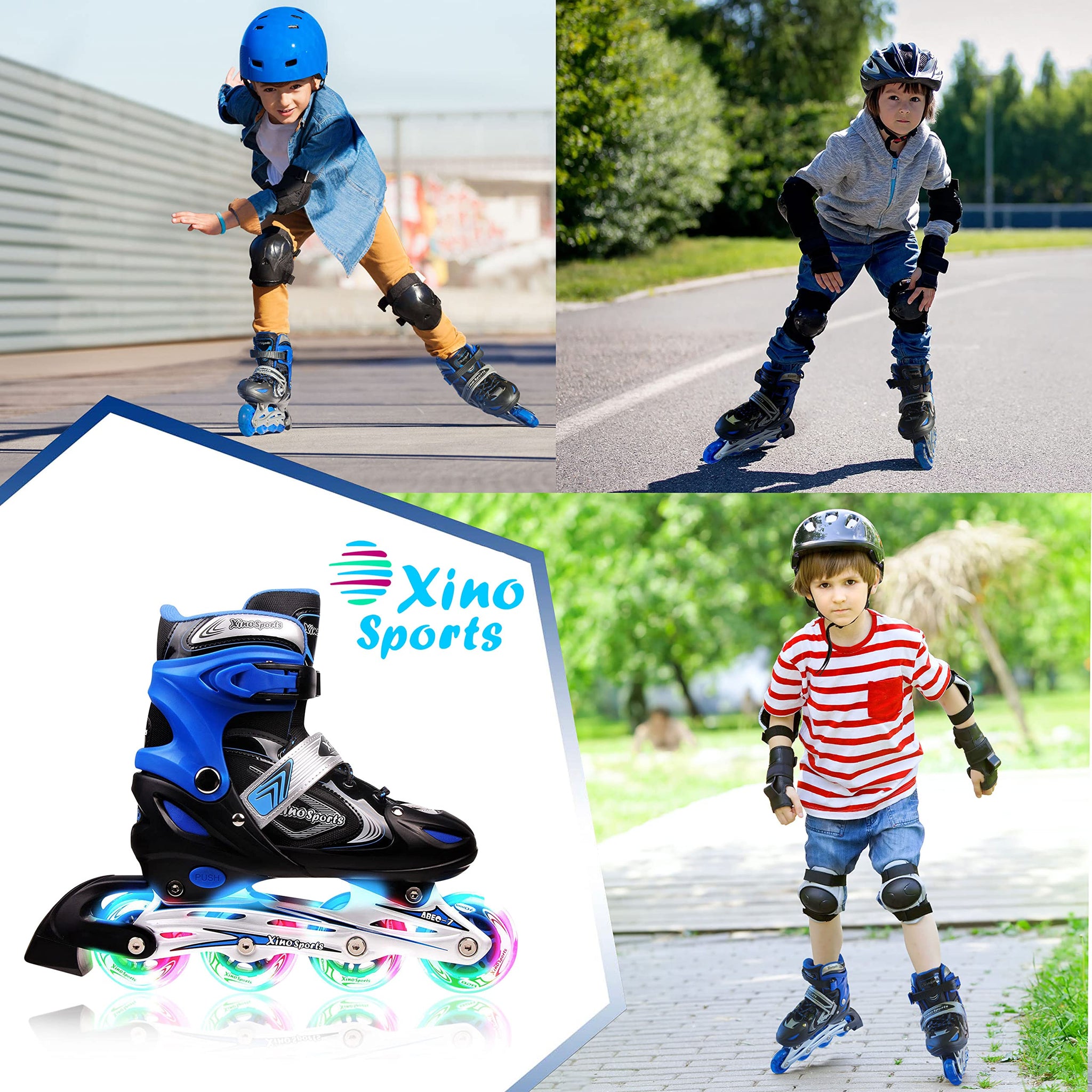 Adjustable Kids Inline Skates for Girls & Boys With Light-Up Wheels | Xino Sports - Xino Sports