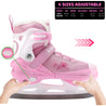 Ice Skates For Kids | Adjustable | Reinforced Ankle Support | Pink | Xino Sports - Xino Sports