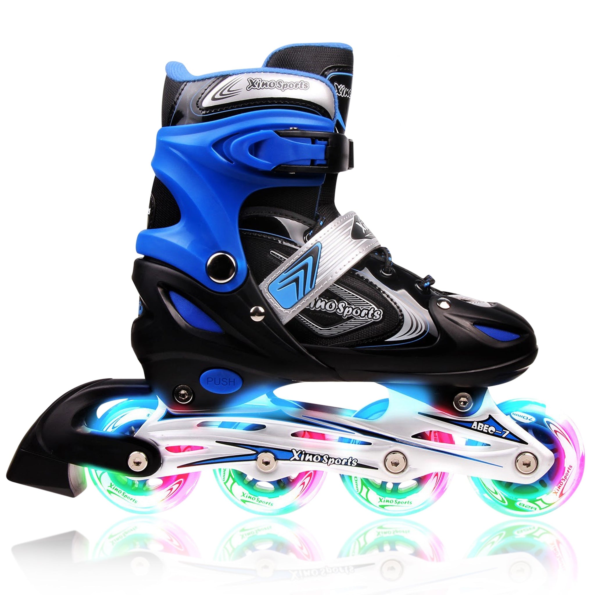 Xino Sports Rainbow Kids Roller Skates for Girls & Boys - Adjustable  Rollerskates with LED Illuminating Light Up Wheels - Youth Skates Can Be  Used
