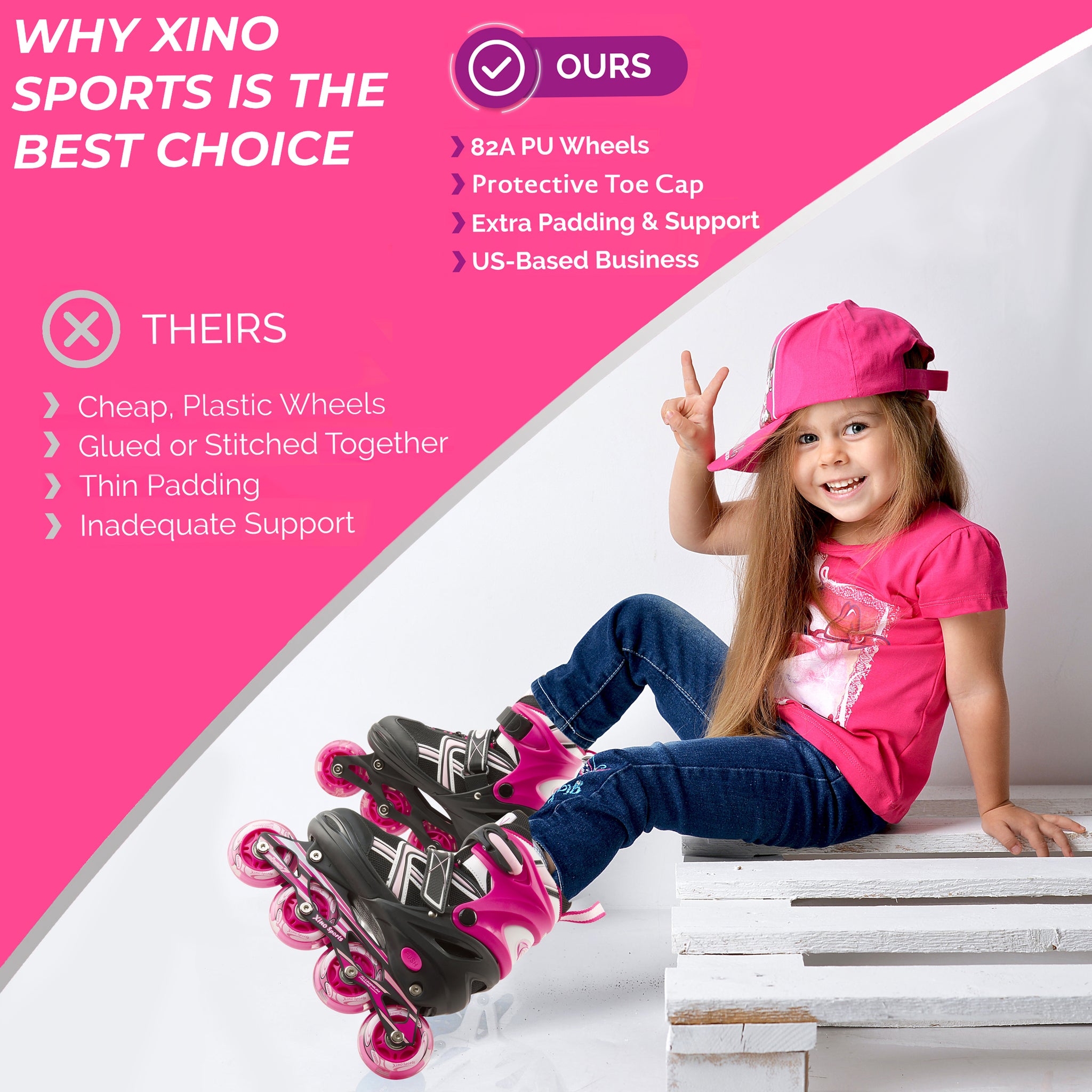 Light-Up rollerblades for kids - Xino Sports